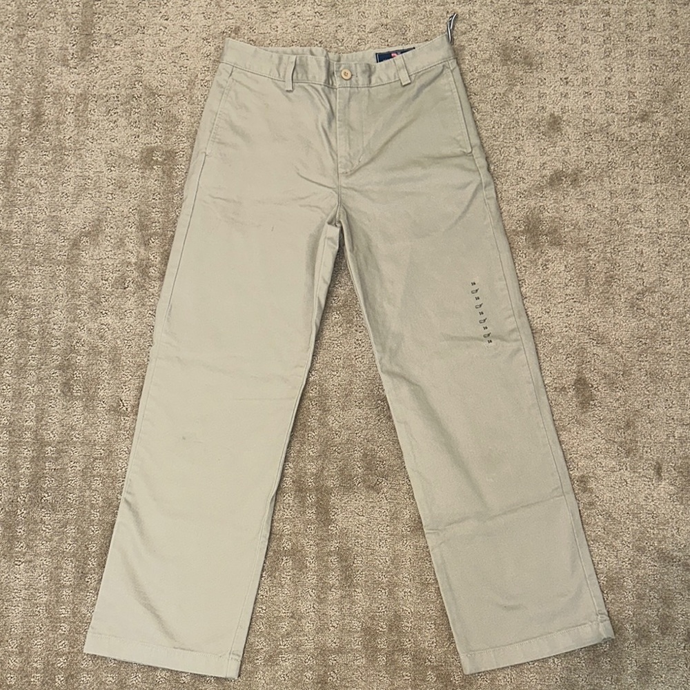 Vineyard Vines Boys Tan Khaki Straight-Leg Pants